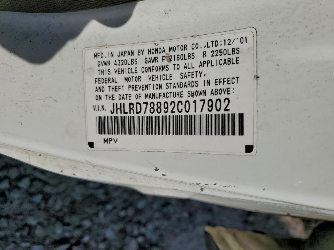 2002 HONDA CR-V EX photo 13