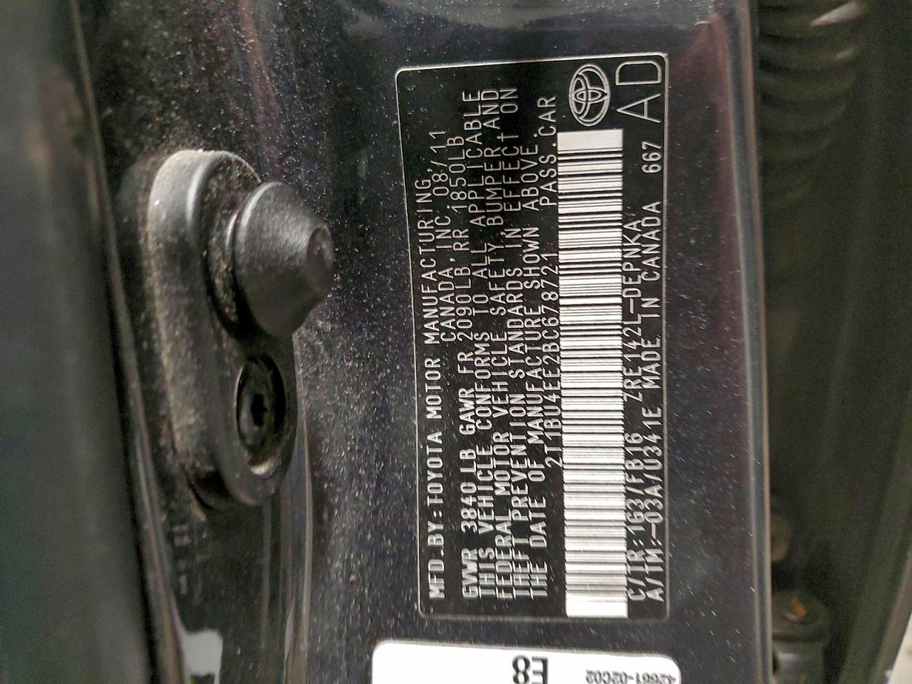 2011 TOYOTA COROLLA BASE photo 12