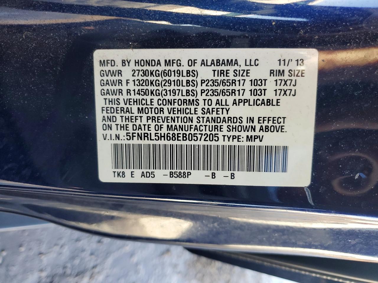 2014 HONDA ODYSSEY EXL photo 25