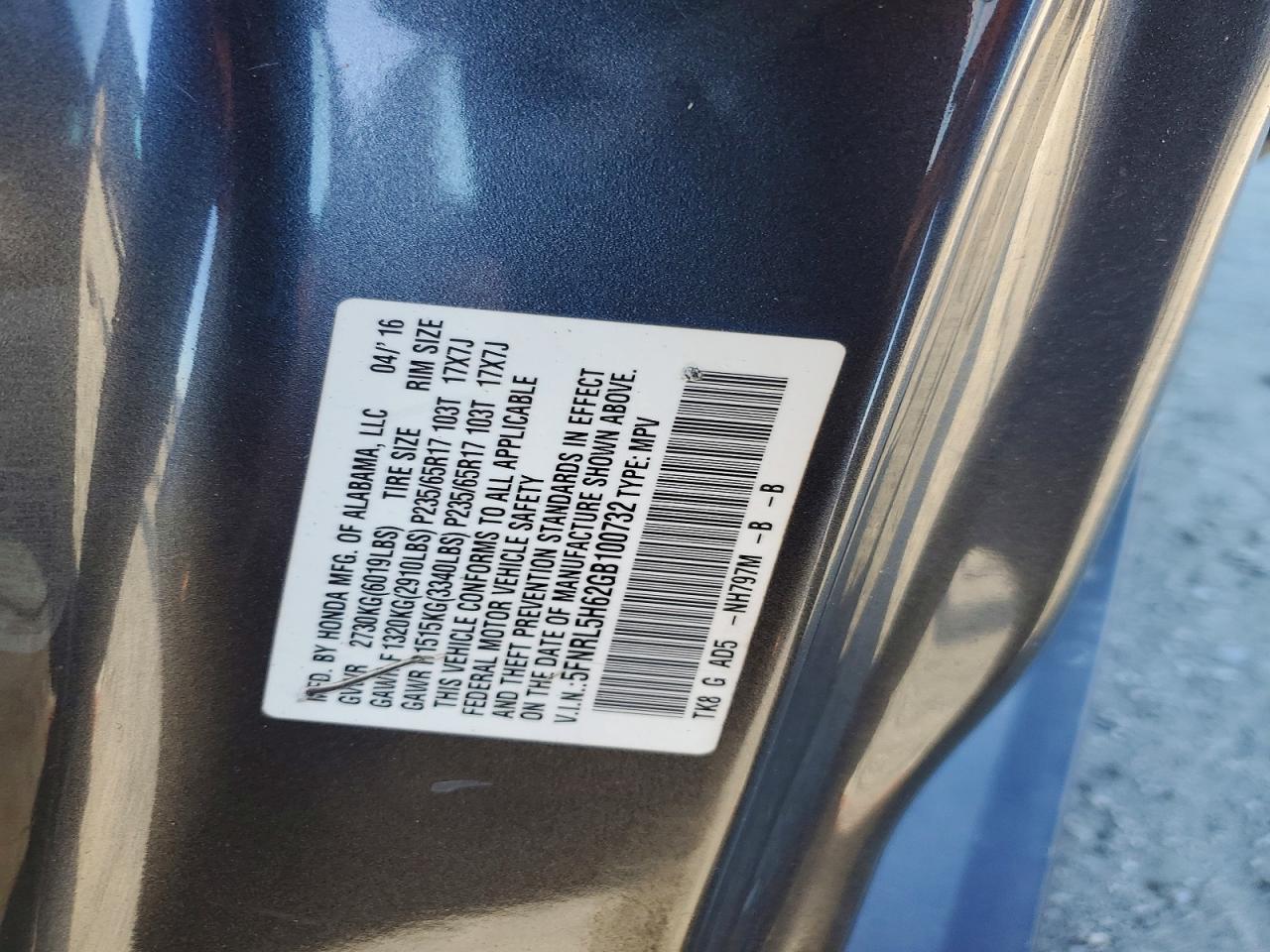 2016 HONDA ODYSSEY EXL photo 14