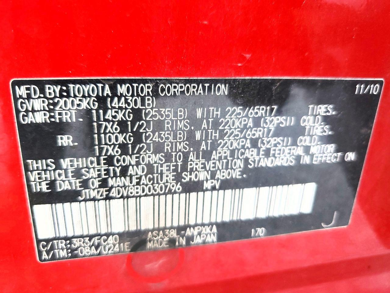 2011 TOYOTA RAV4 photo 13