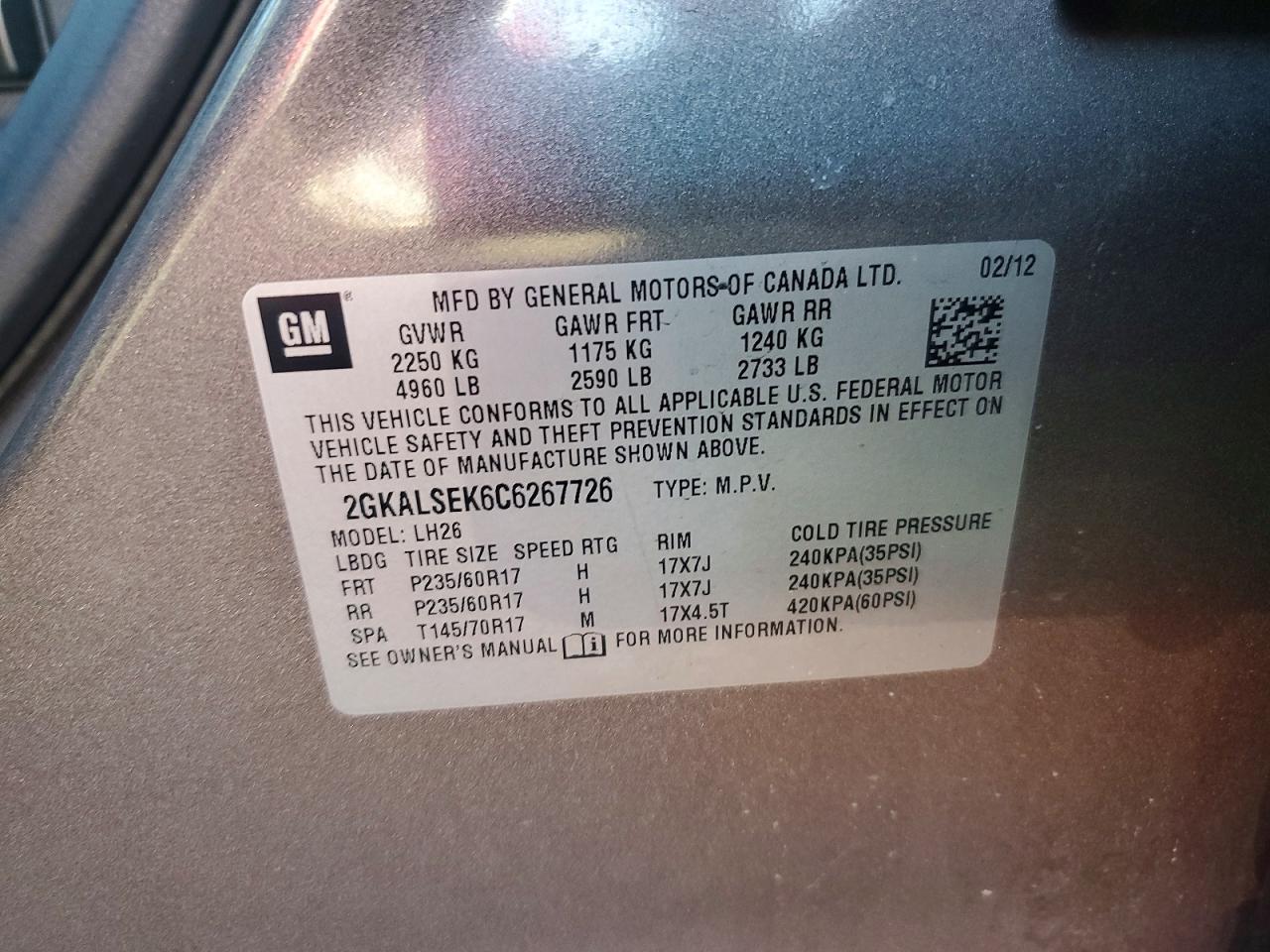 2012 GMC TERRAIN SLE photo 13
