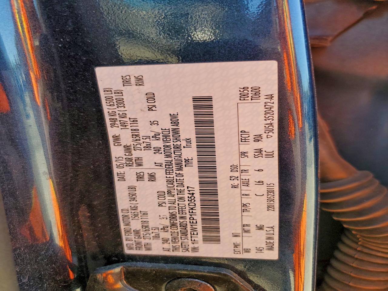 2015 FORD F150 SUPERCREW photo 12
