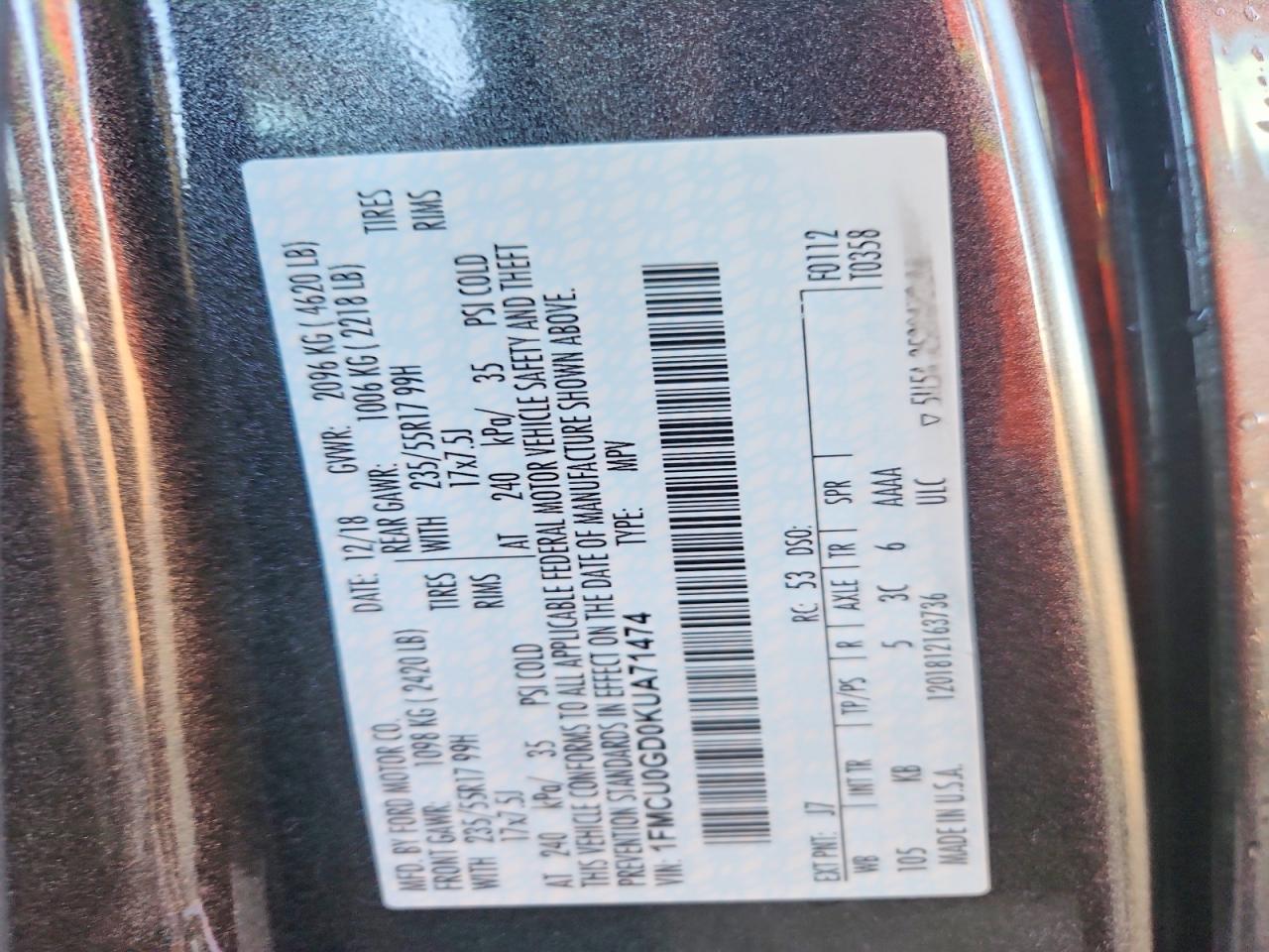 2019 FORD ESCAPE SE photo 13