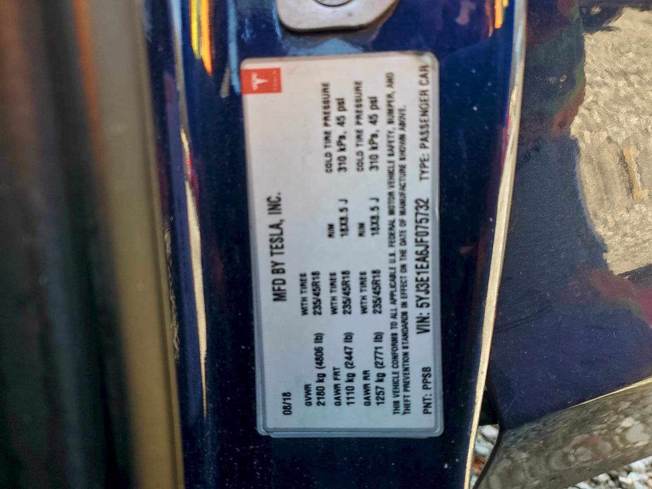 2018 TESLA MODEL 3 photo 12
