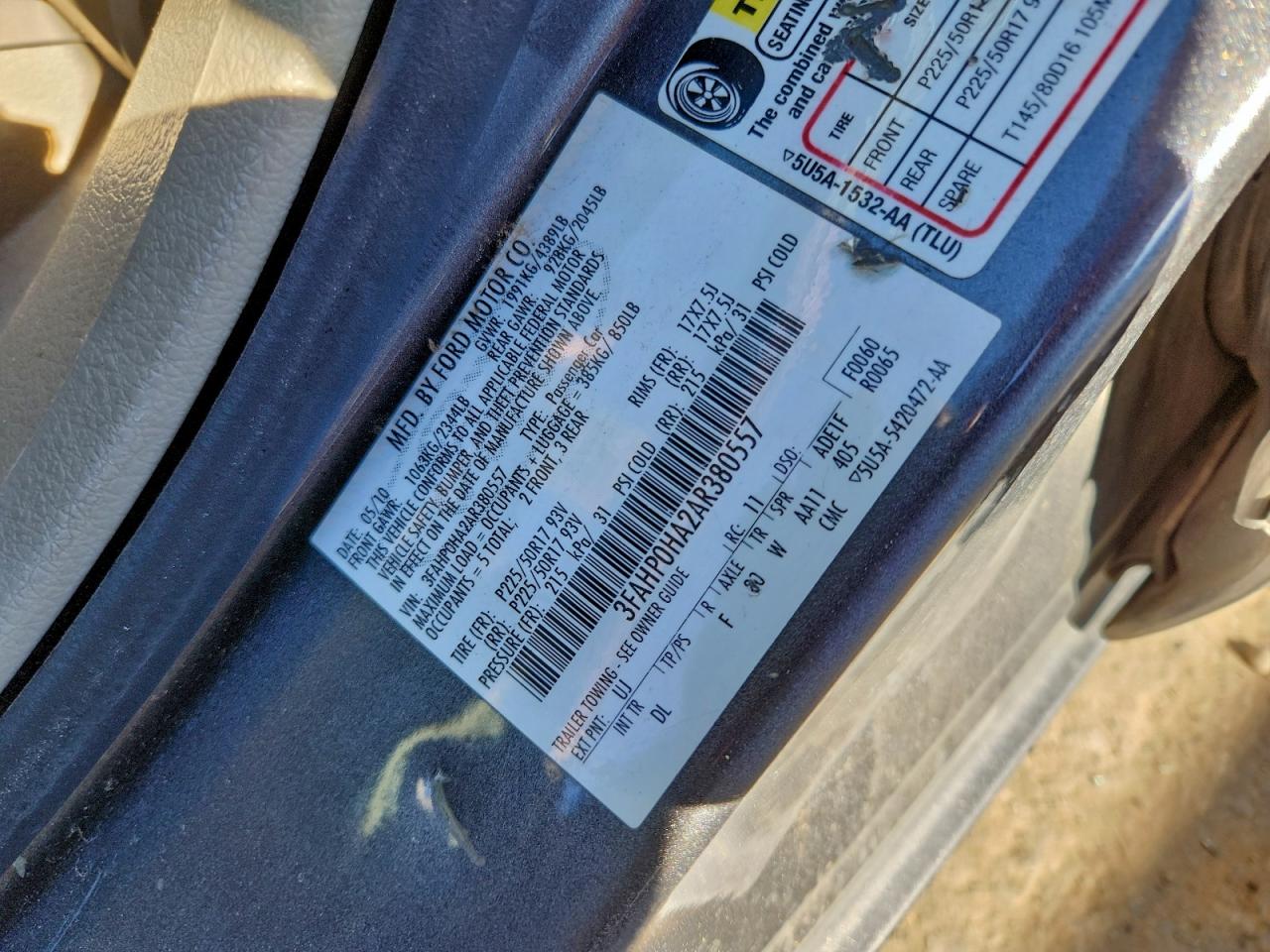 2010 FORD FUSION SE photo 13