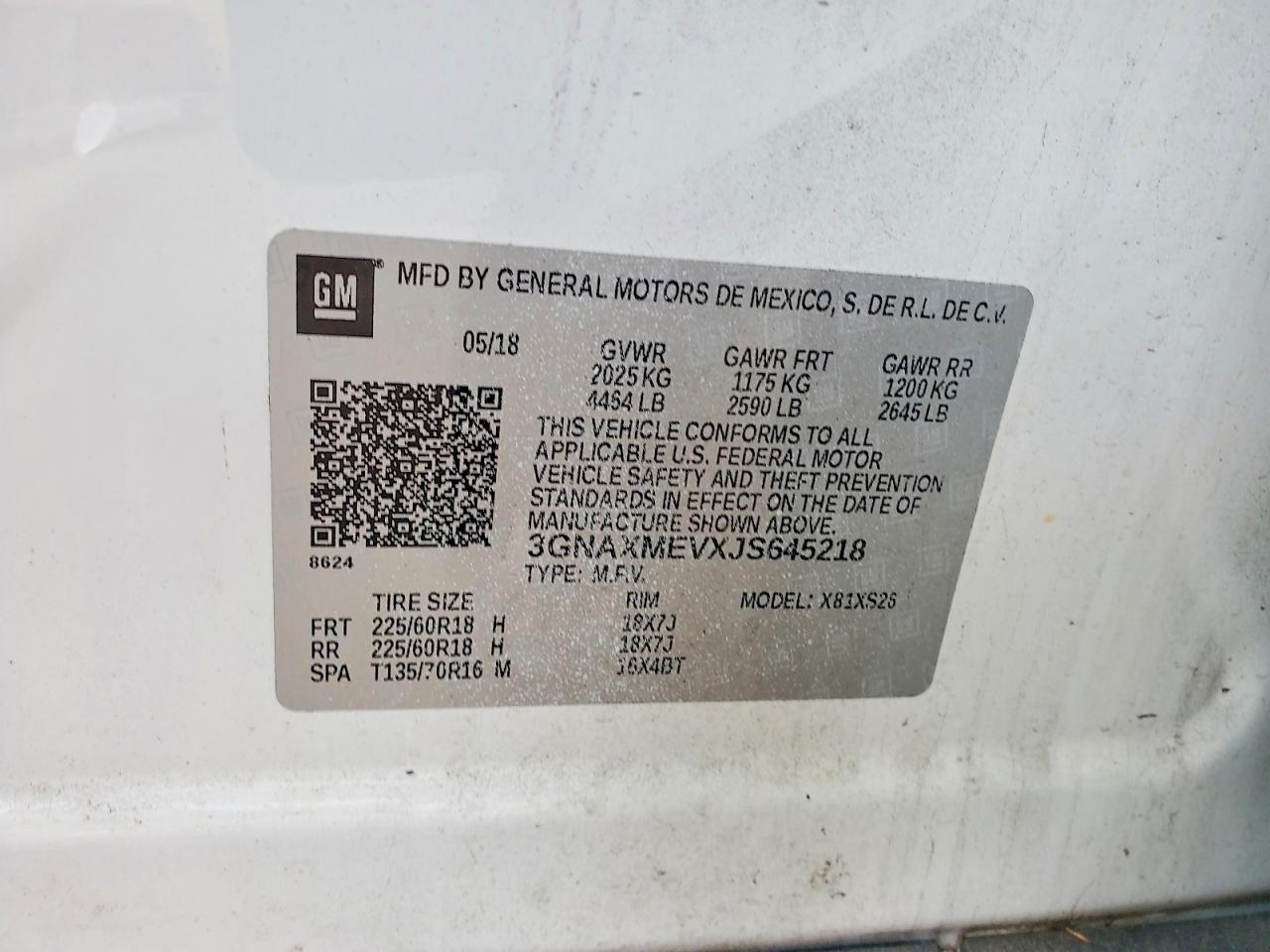2018 CHEVROLET EQUINOX PREMIER photo 12