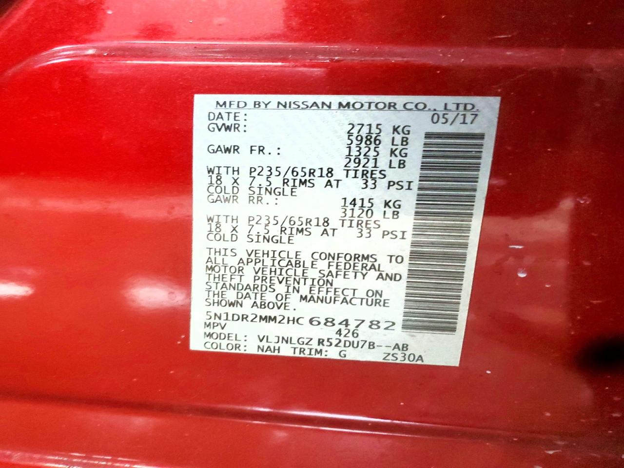 2017 NISSAN PATHFINDER S photo 12
