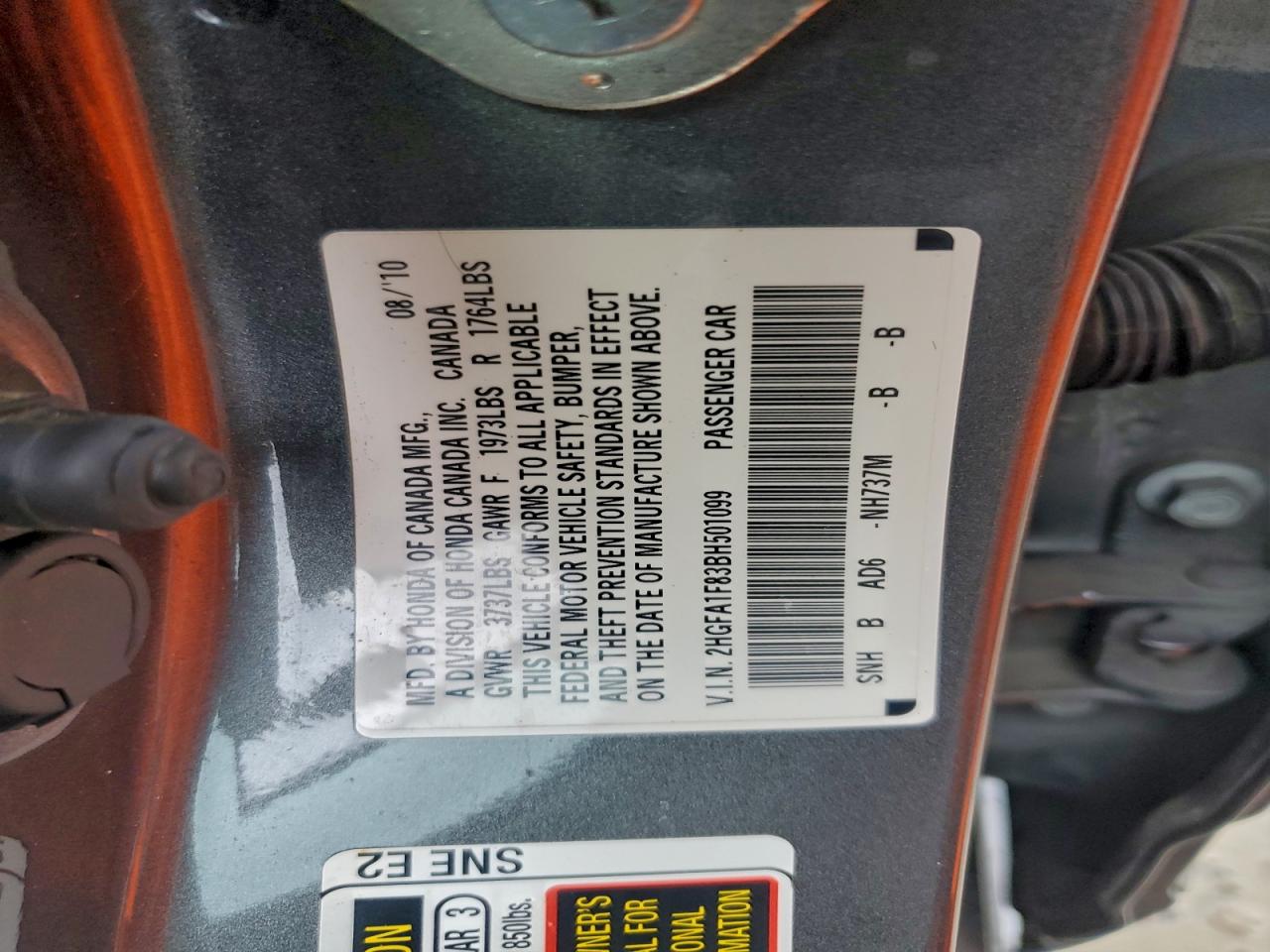 2011 HONDA CIVIC EX photo 12