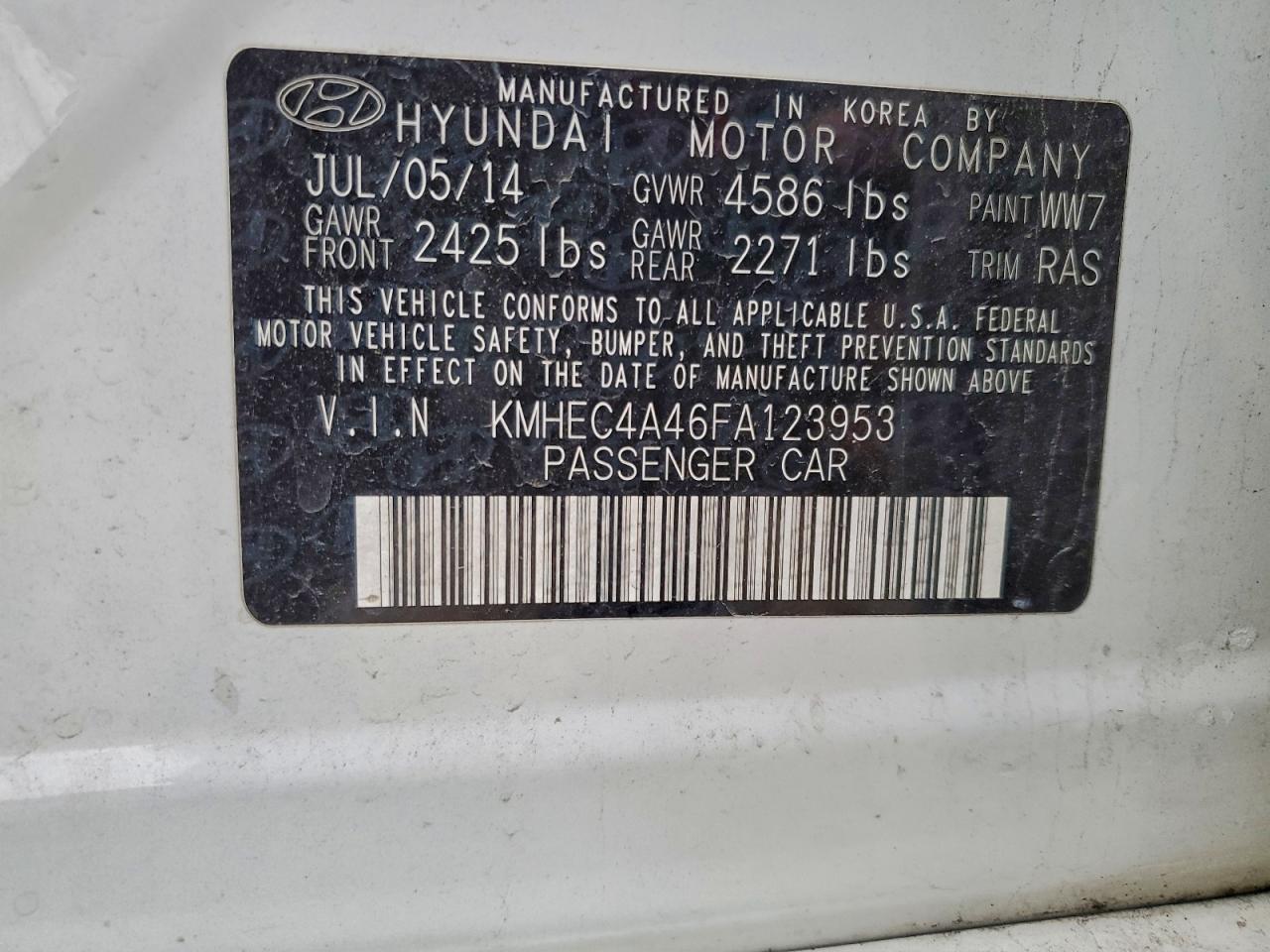 2015 HYUNDAI SONATA HYBRID photo 12