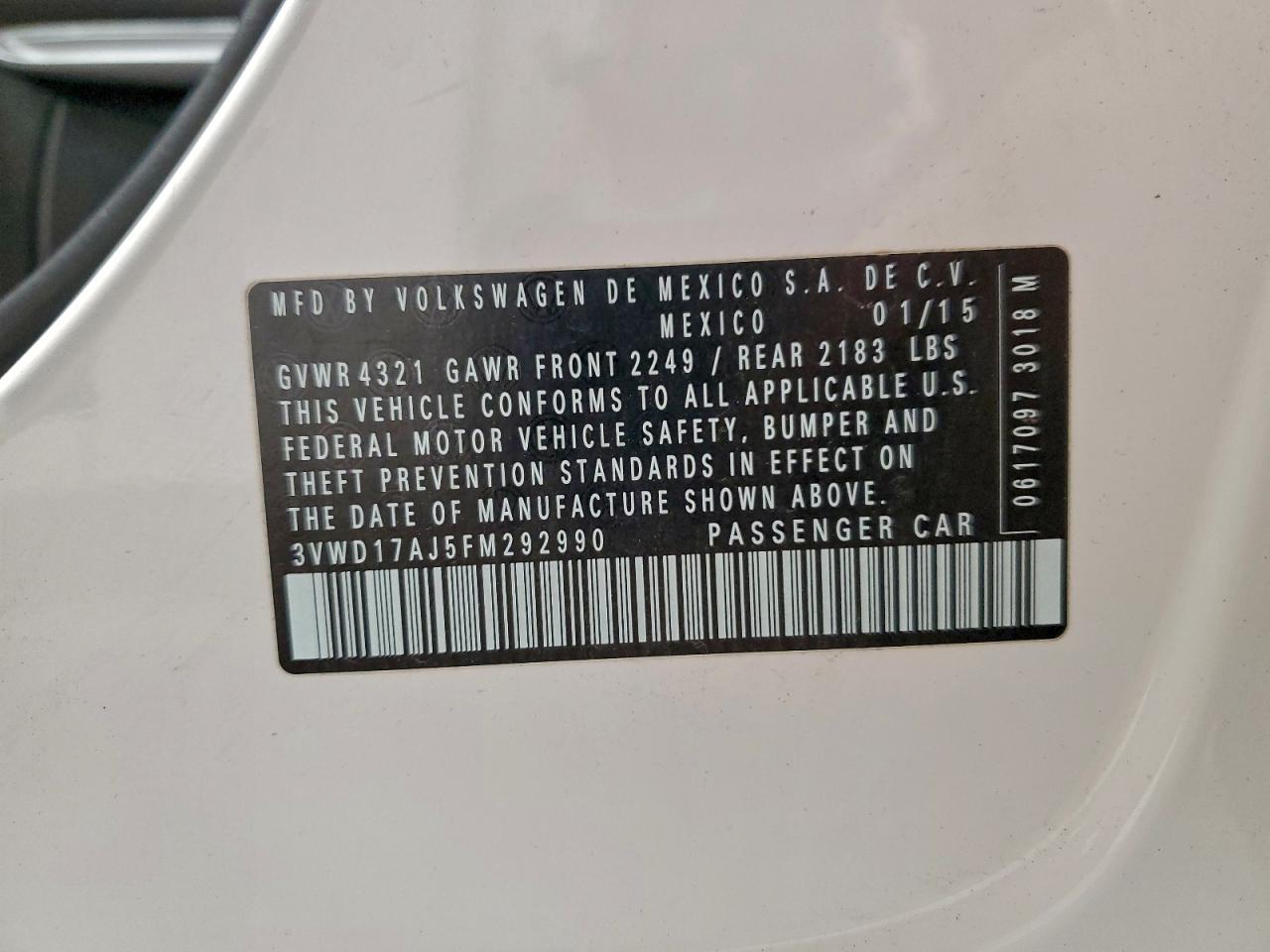 2015 VOLKSWAGEN JETTA SE photo 12