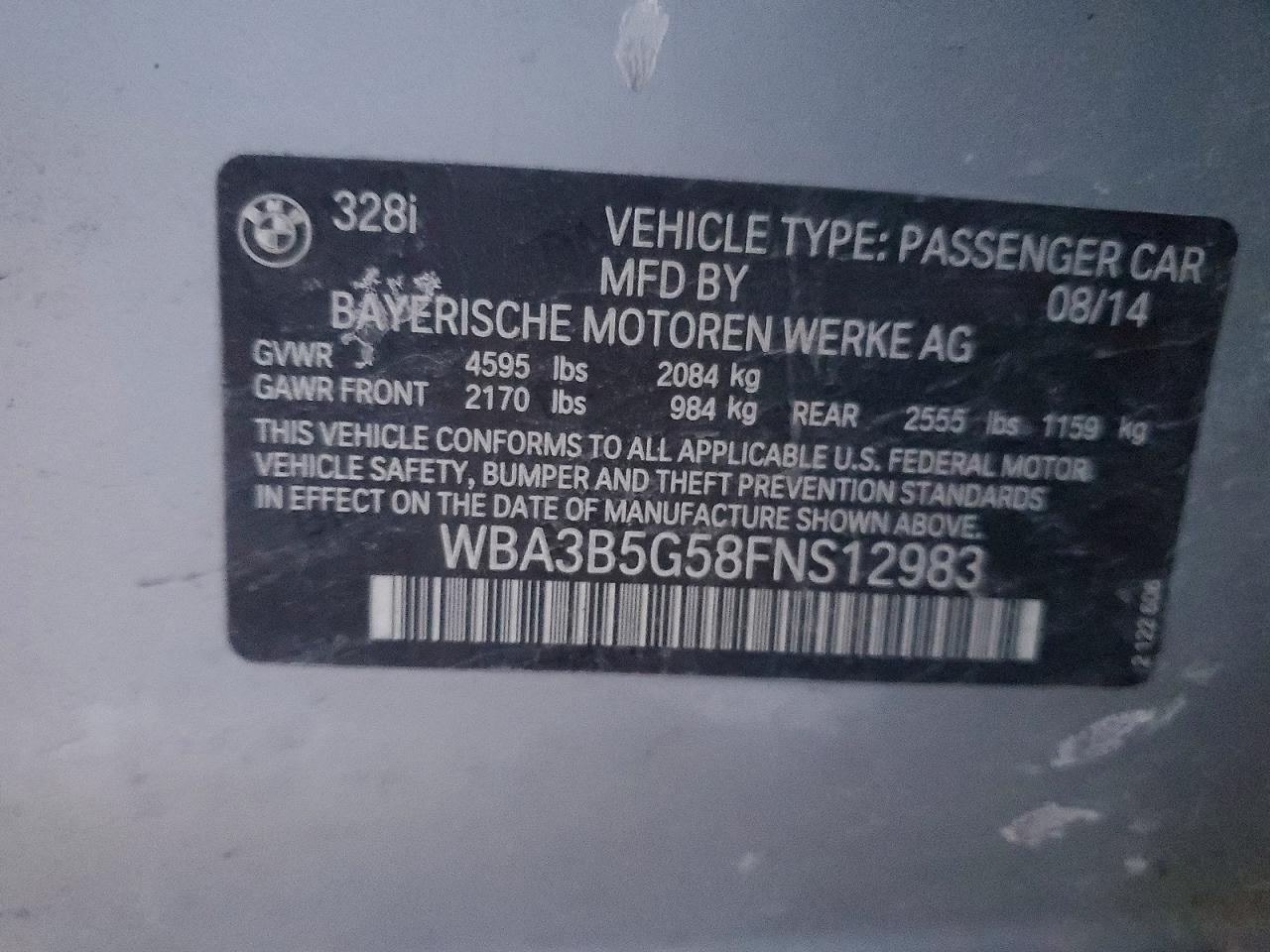2015 BMW 328 XI SULEV photo 12
