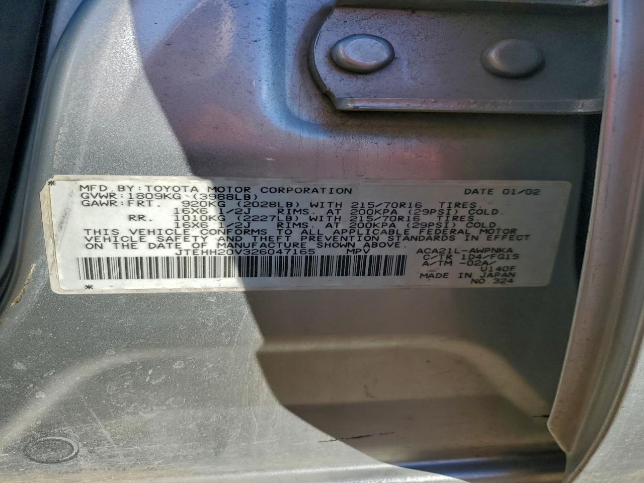 2002 TOYOTA RAV4 photo 12