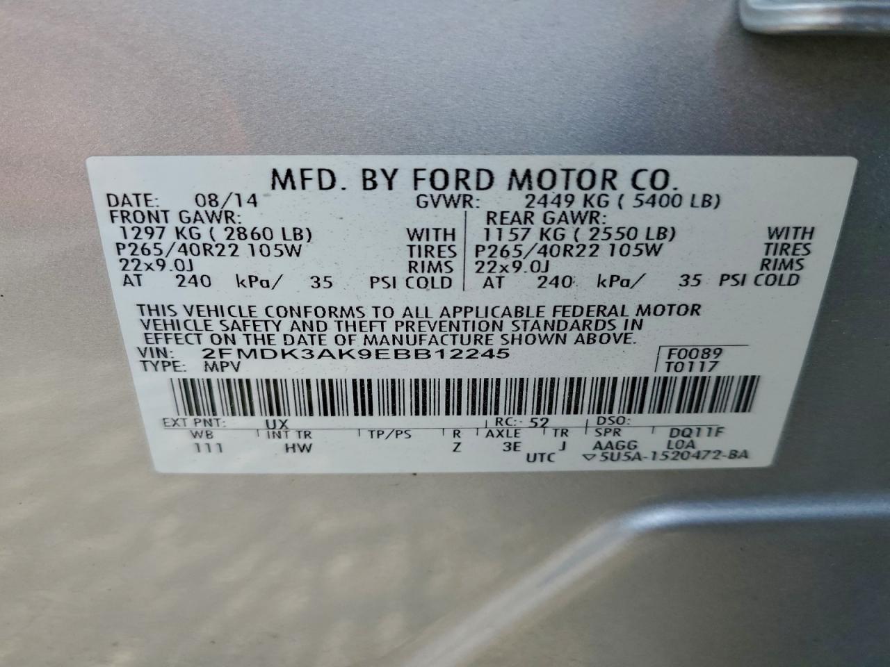 2014 FORD EDGE SPORT photo 13