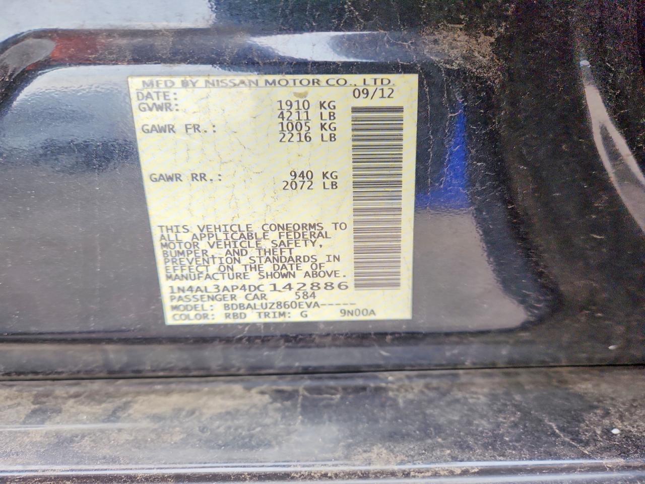 2013 NISSAN ALTIMA 2.5 photo 12