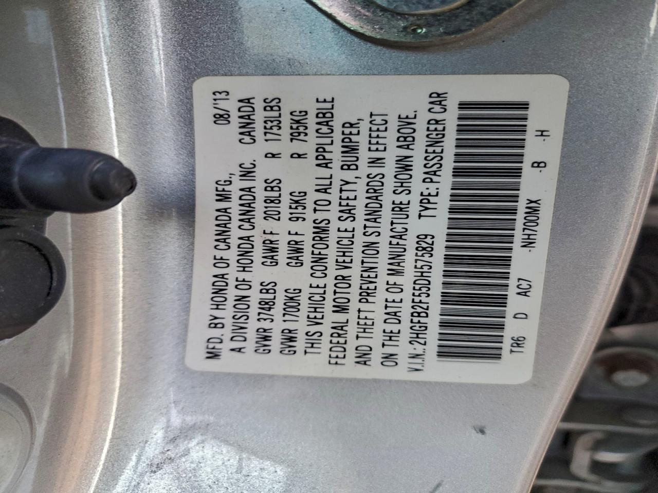 2013 HONDA CIVIC LX photo 12