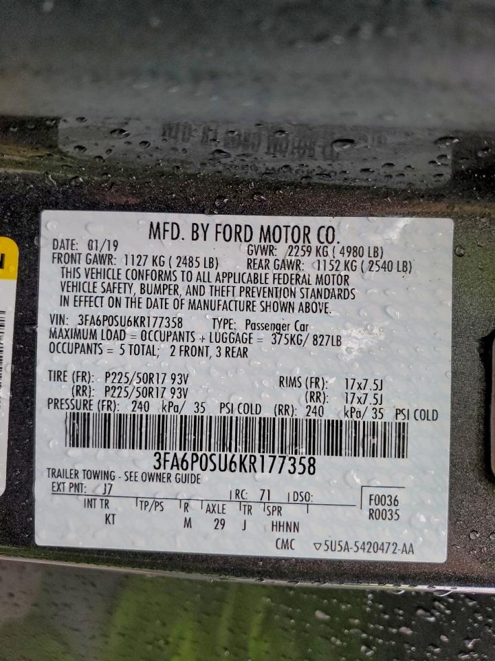 2019 FORD FUSION TITANIUM photo 13