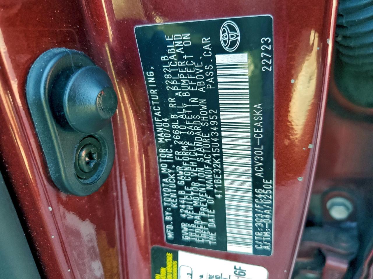 2005 TOYOTA CAMRY LE photo 12
