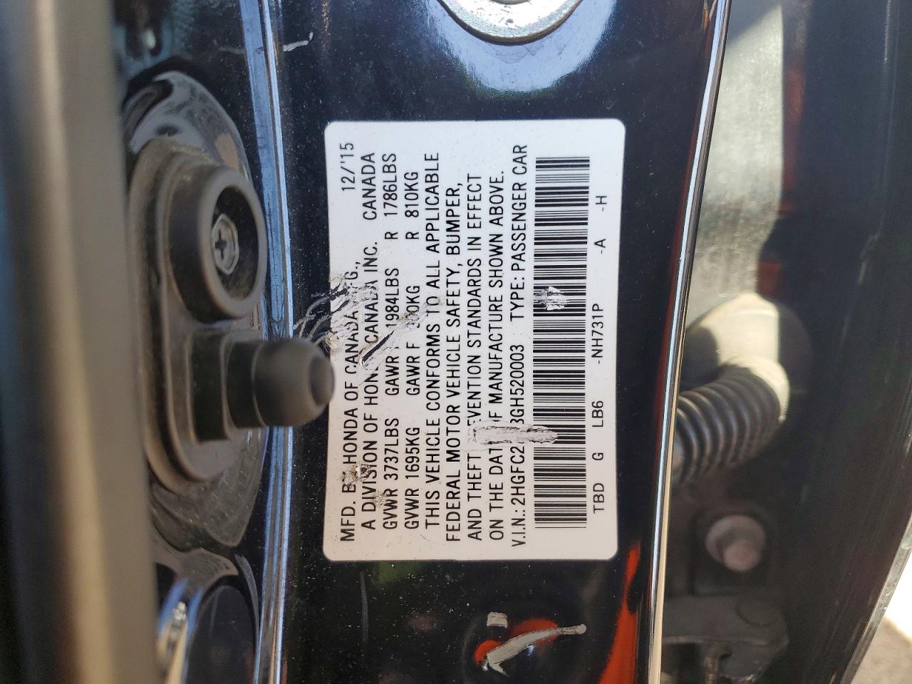 2016 HONDA CIVIC LX photo 12