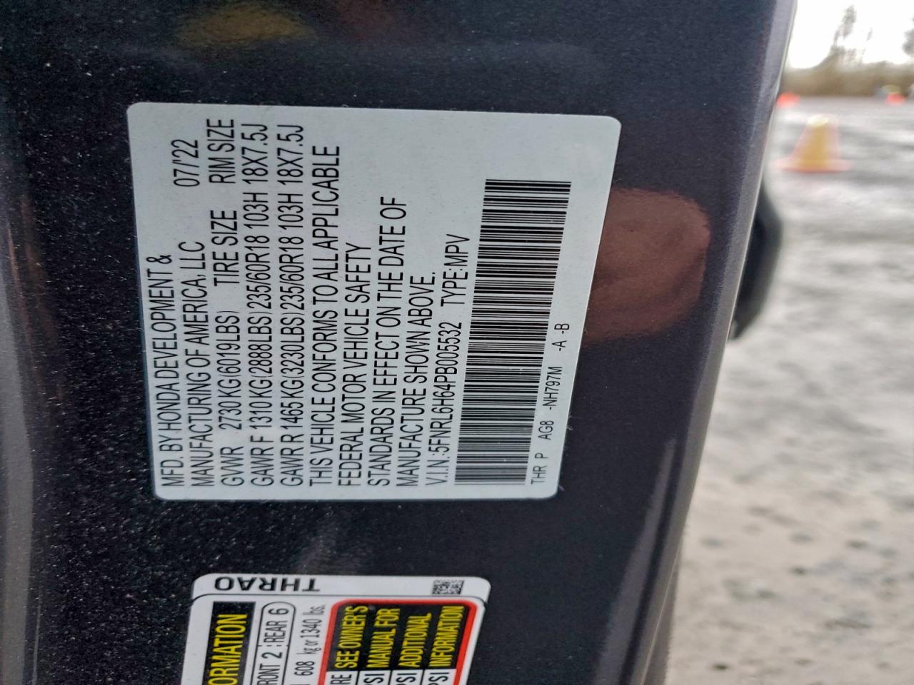 2023 HONDA ODYSSEY EXL photo 14