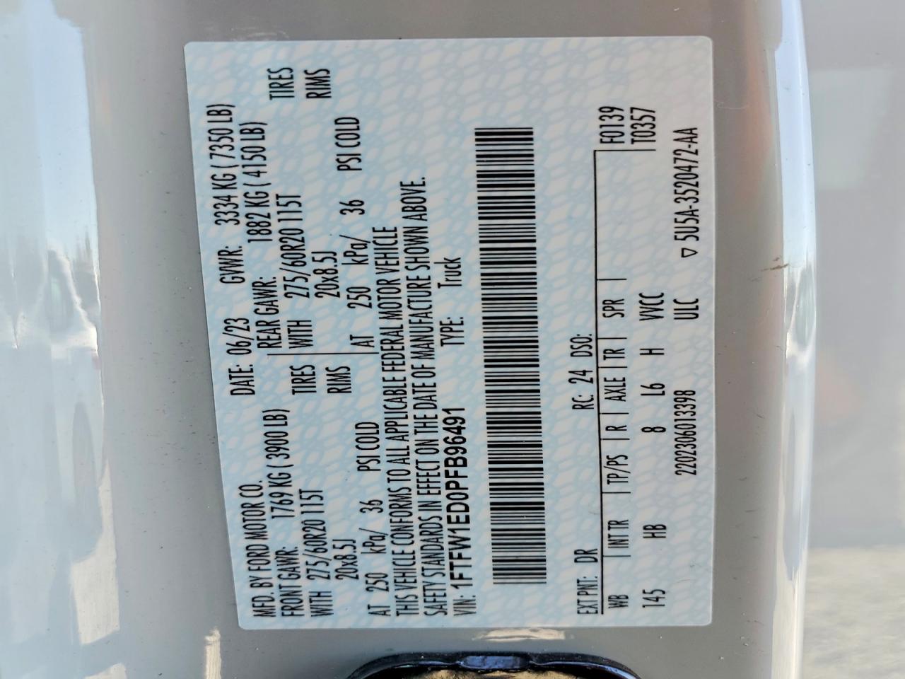 2023 FORD F150 SUPERCREW photo 12