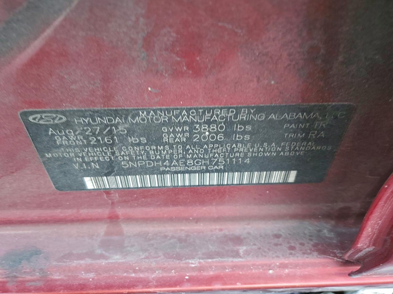 2016 HYUNDAI ELANTRA SE photo 12