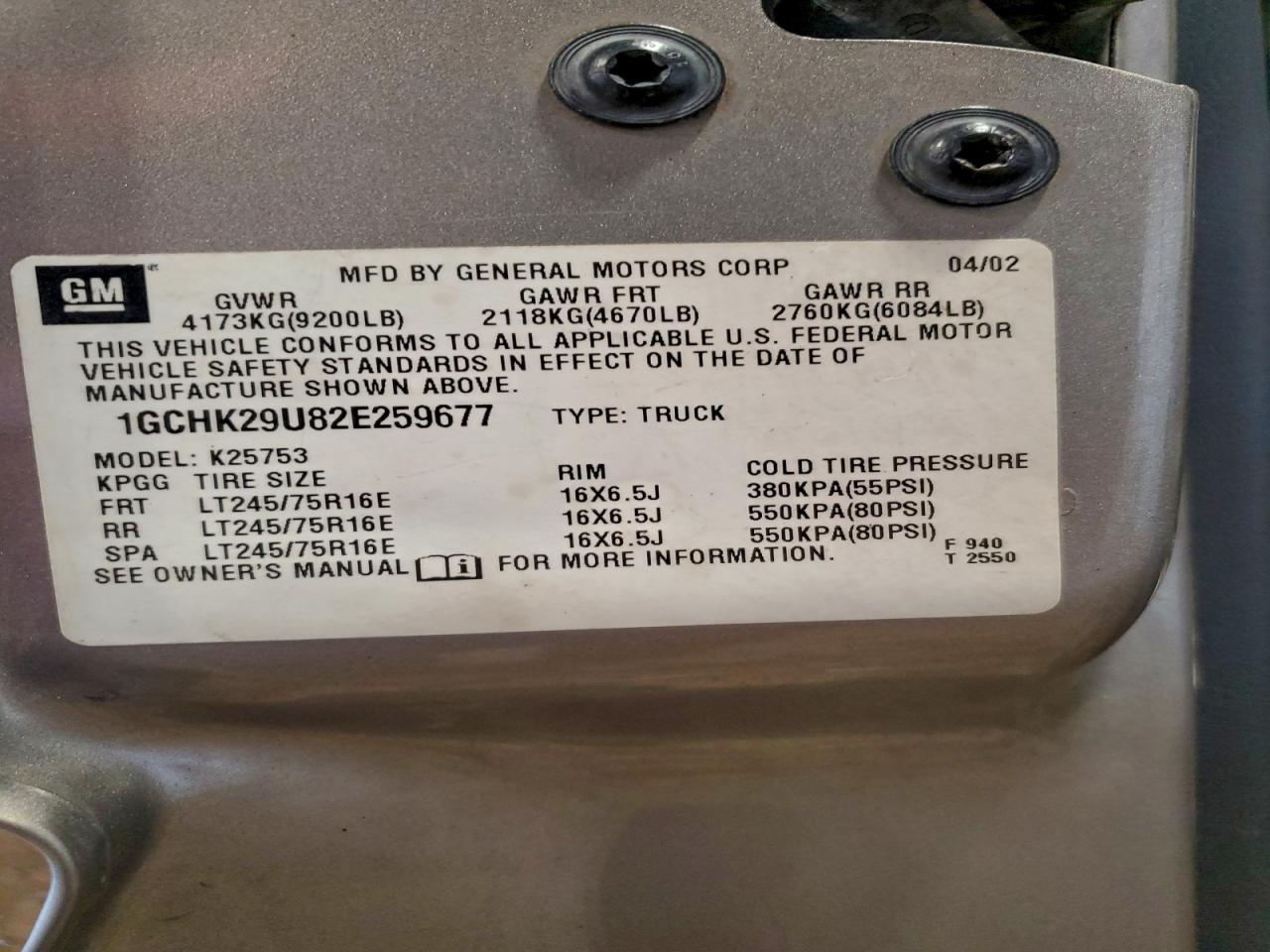 2002 CHEVROLET SILVERADO K2500 HEAVY DUTY photo 12