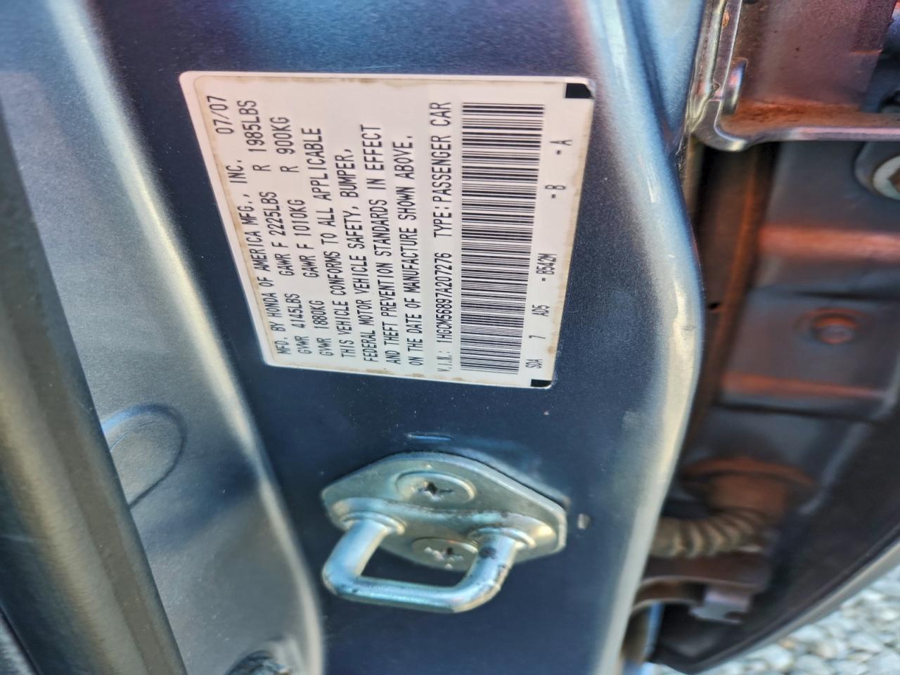 2007 HONDA ACCORD EX photo 12