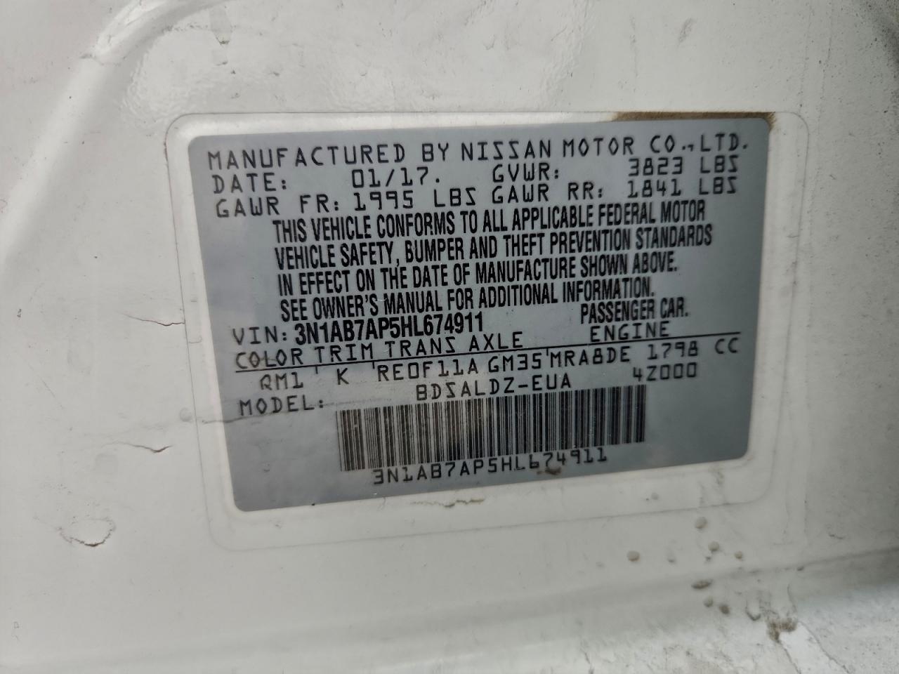2017 NISSAN SENTRA S photo 12