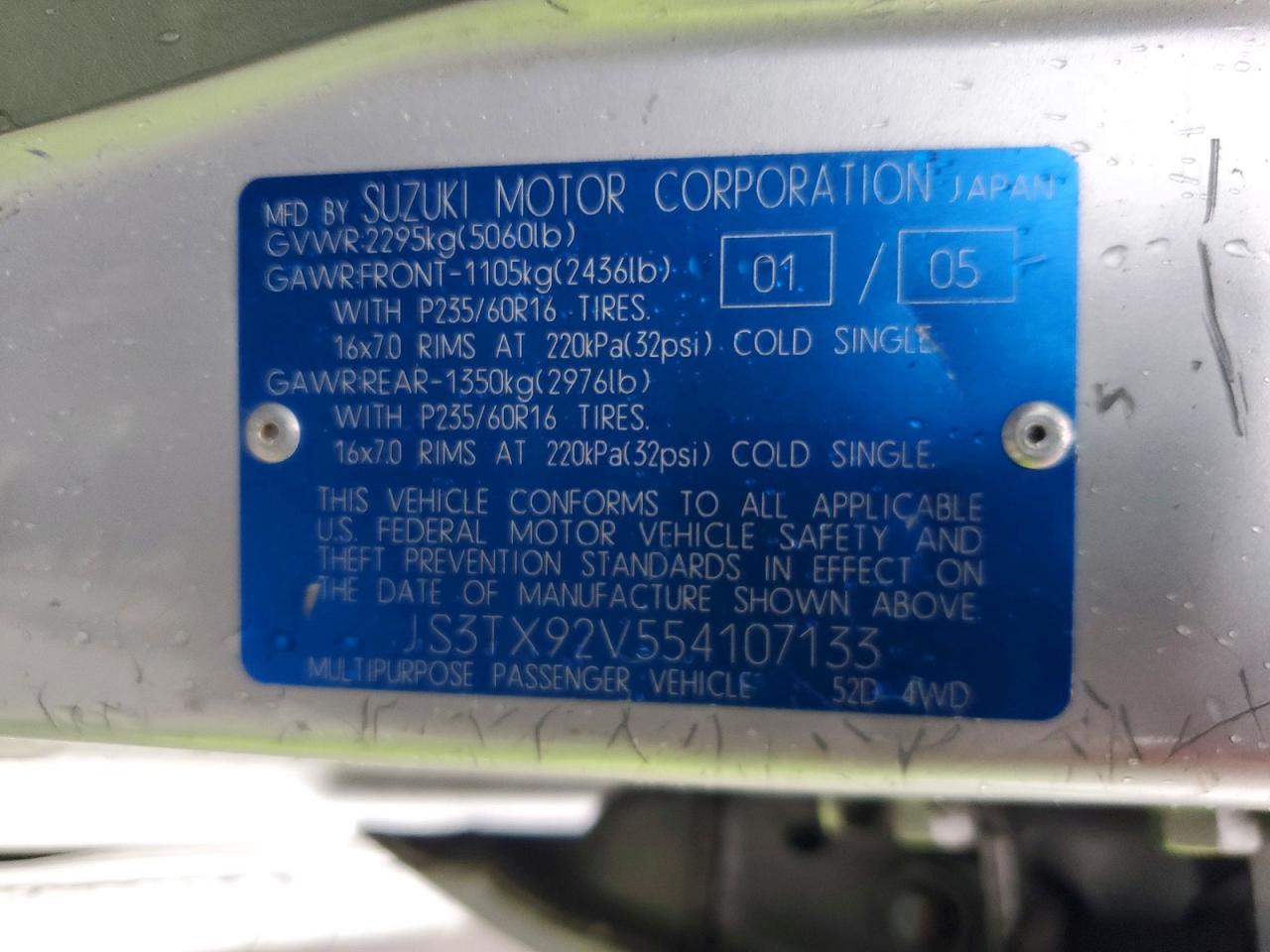 2005 SUZUKI XL7 EX photo 13