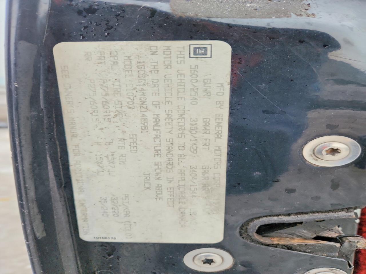 1992 CHEVROLET GMT-400 C1500 photo 12