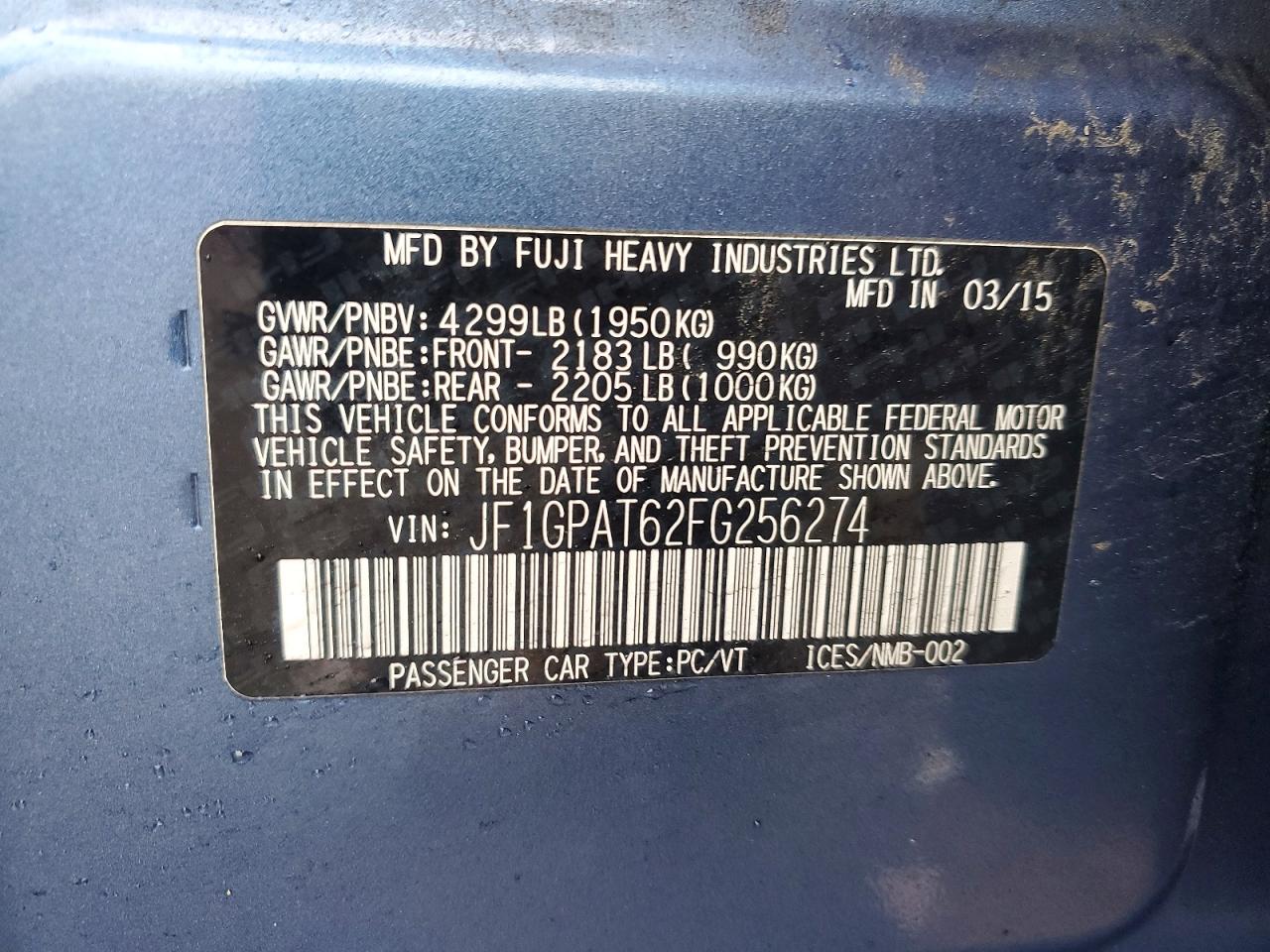 2015 SUBARU IMPREZA SPORT photo 12