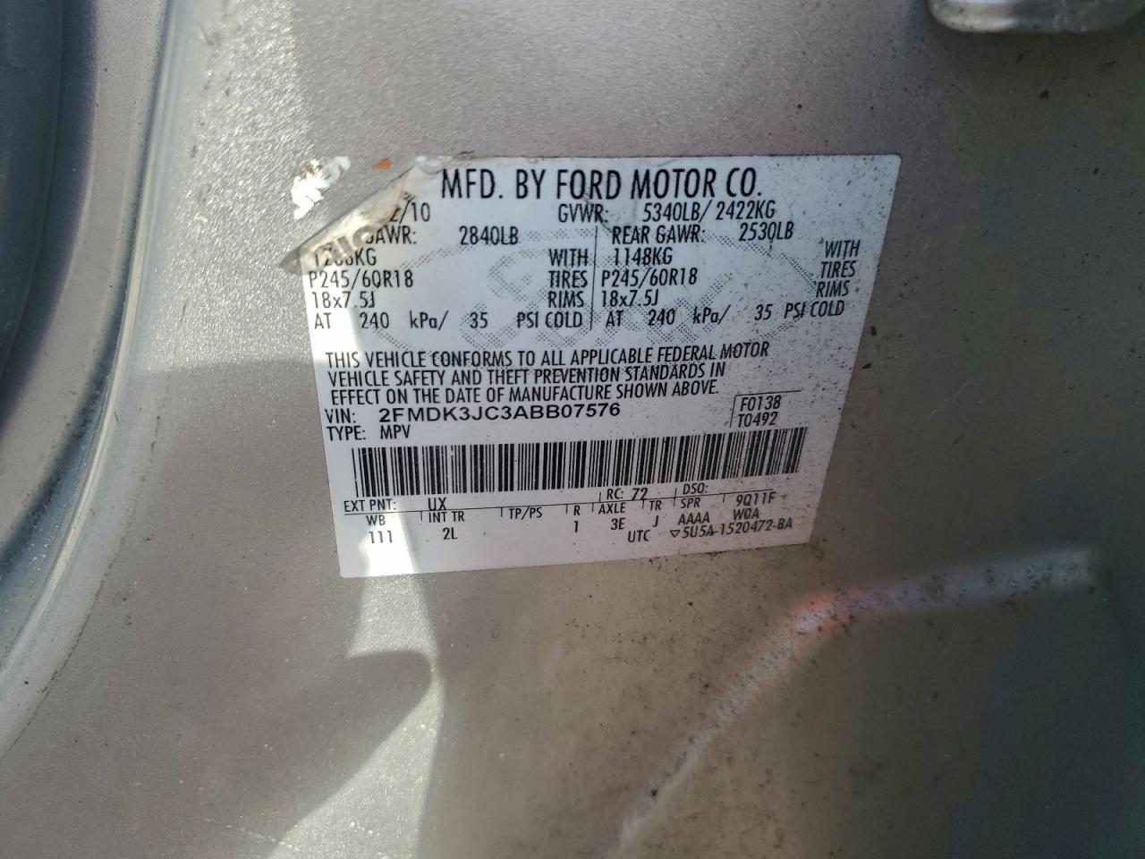 2010 FORD EDGE SEL photo 13