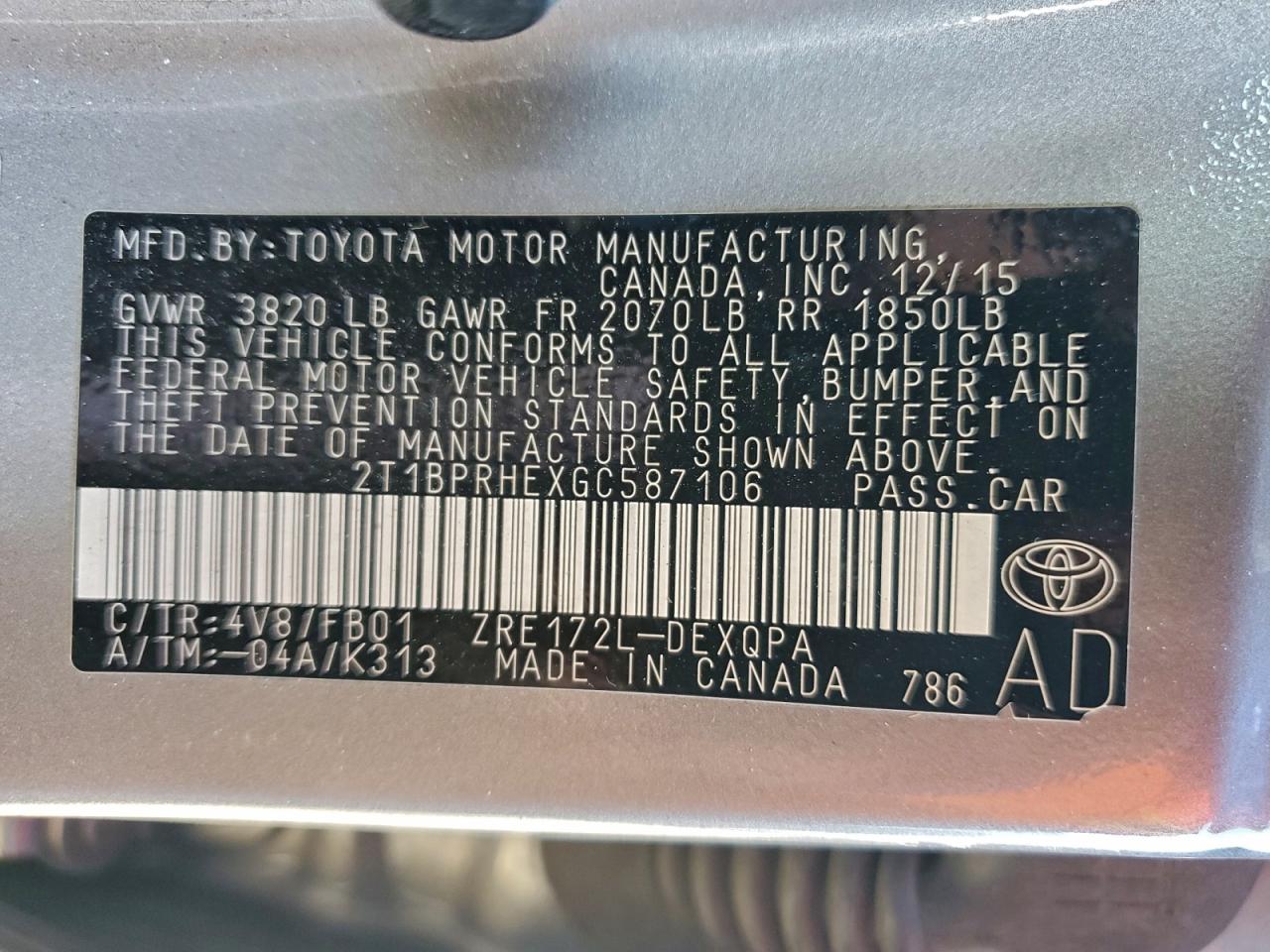 2016 TOYOTA COROLLA ECO photo 13