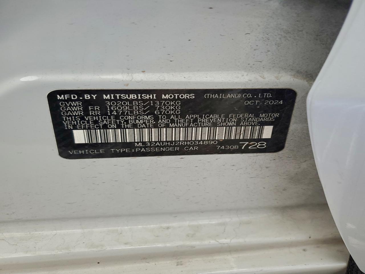 2024 MITSUBISHI MIRAGE ES photo 14