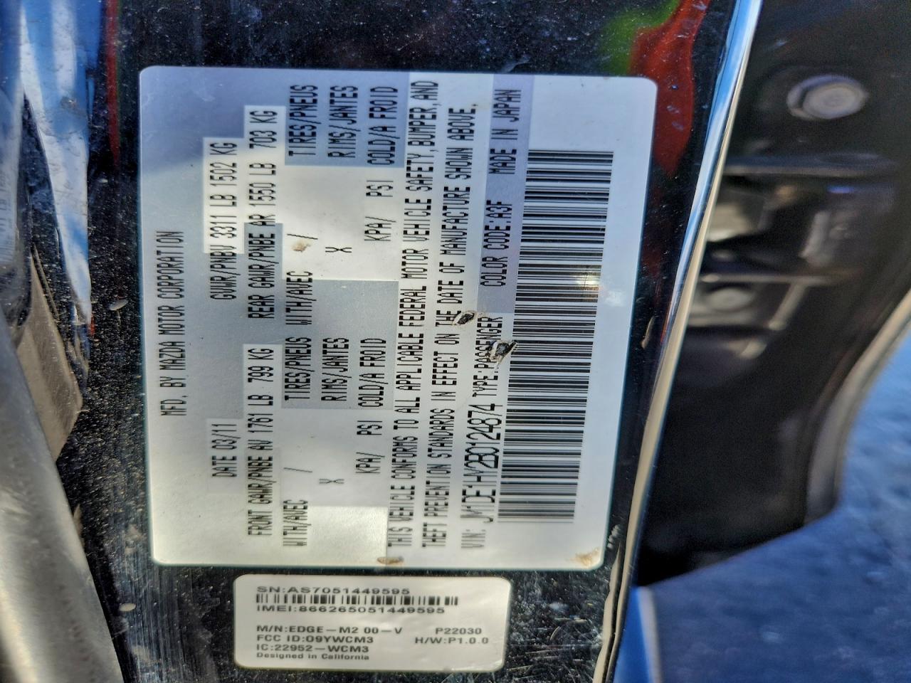 2011 MAZDA MAZDA2 photo 12