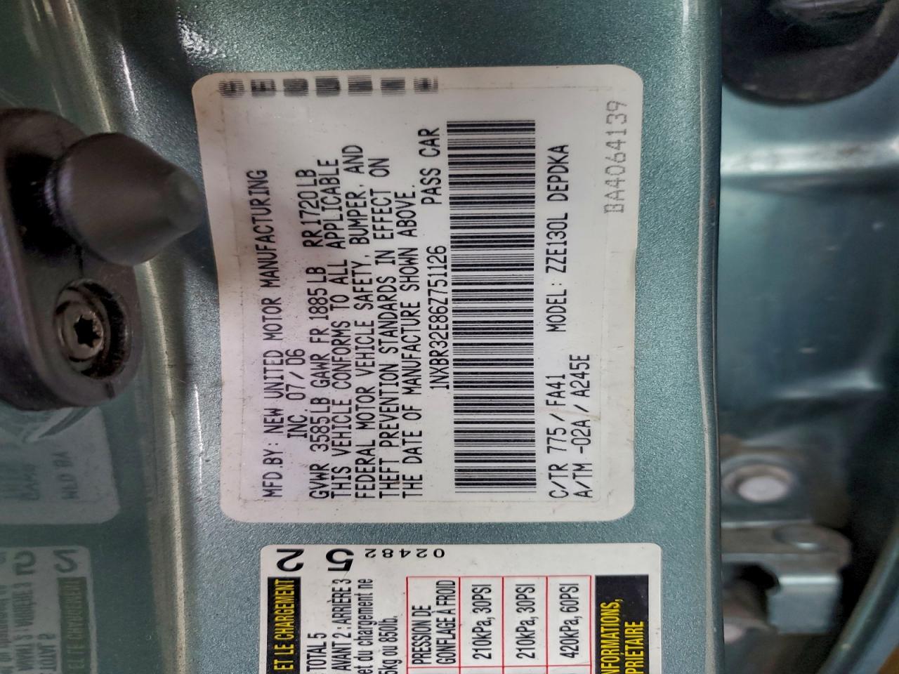 2006 TOYOTA COROLLA CE photo 13