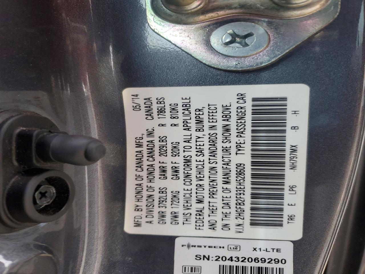 2014 HONDA CIVIC EXL photo 12