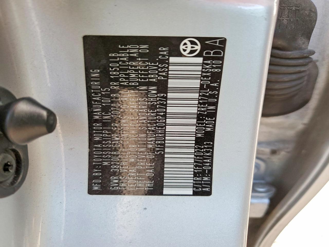 2016 TOYOTA COROLLA L photo 13
