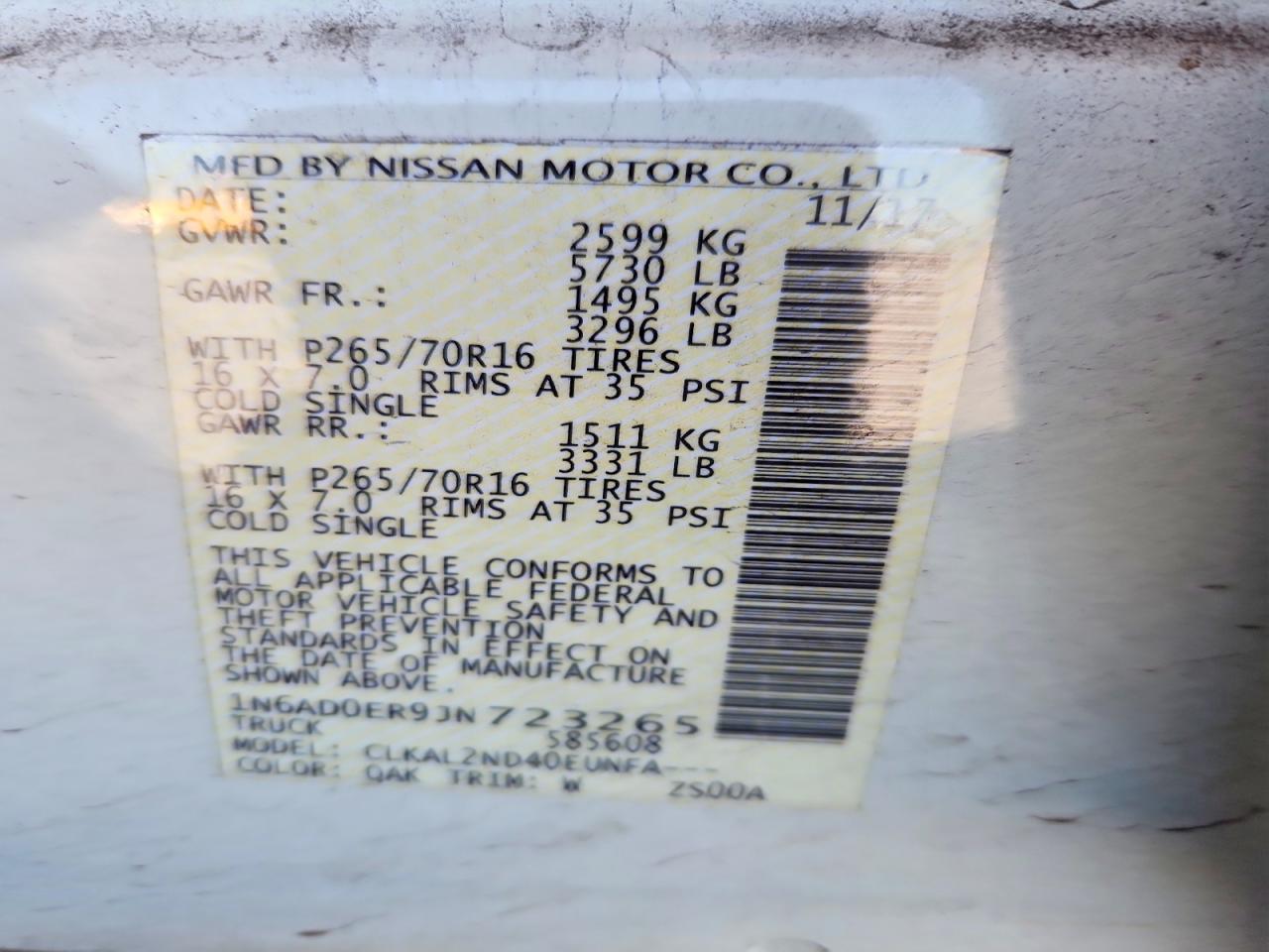 2018 NISSAN FRONTIER S photo 12