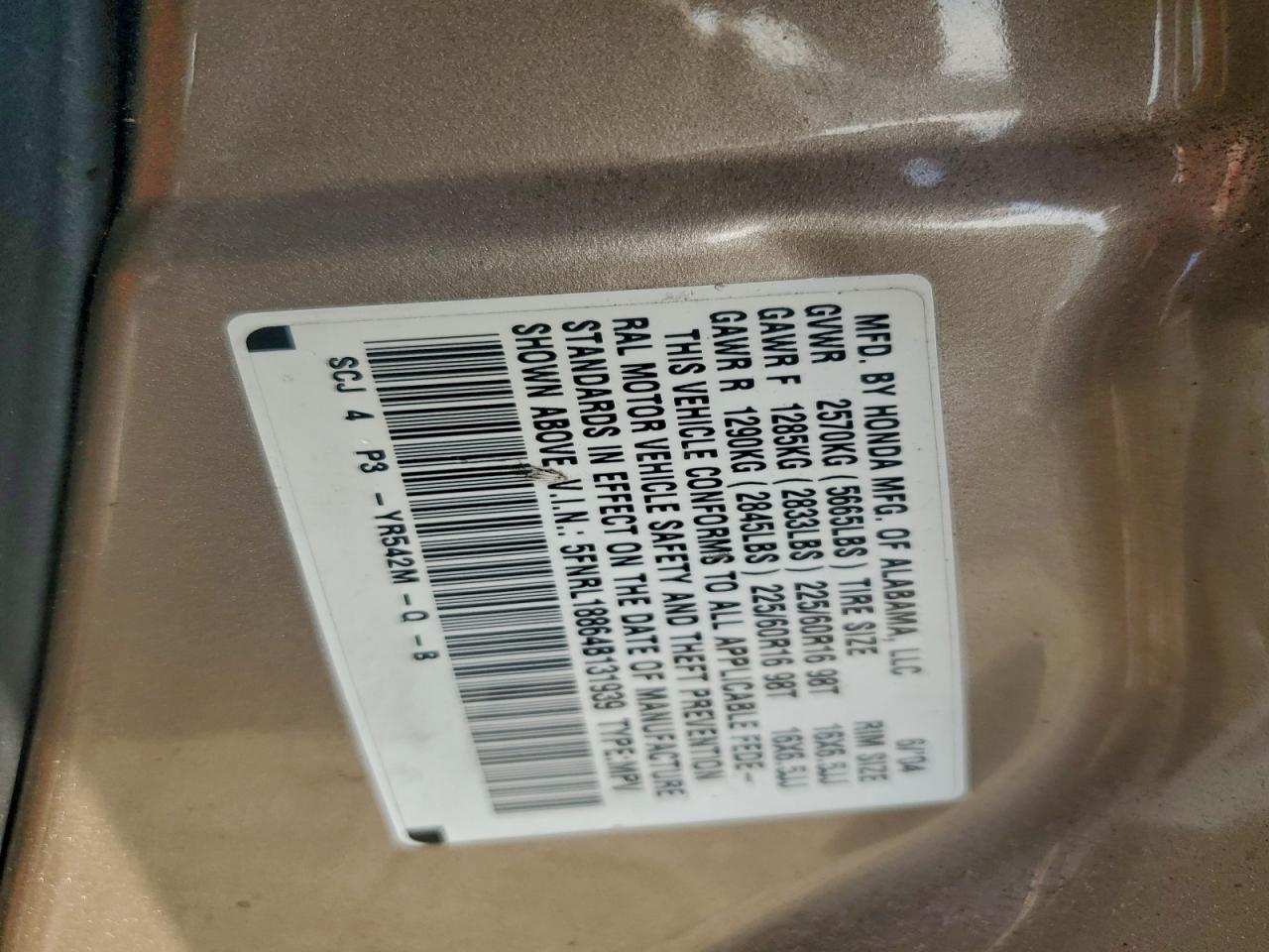 2004 HONDA ODYSSEY EX photo 13