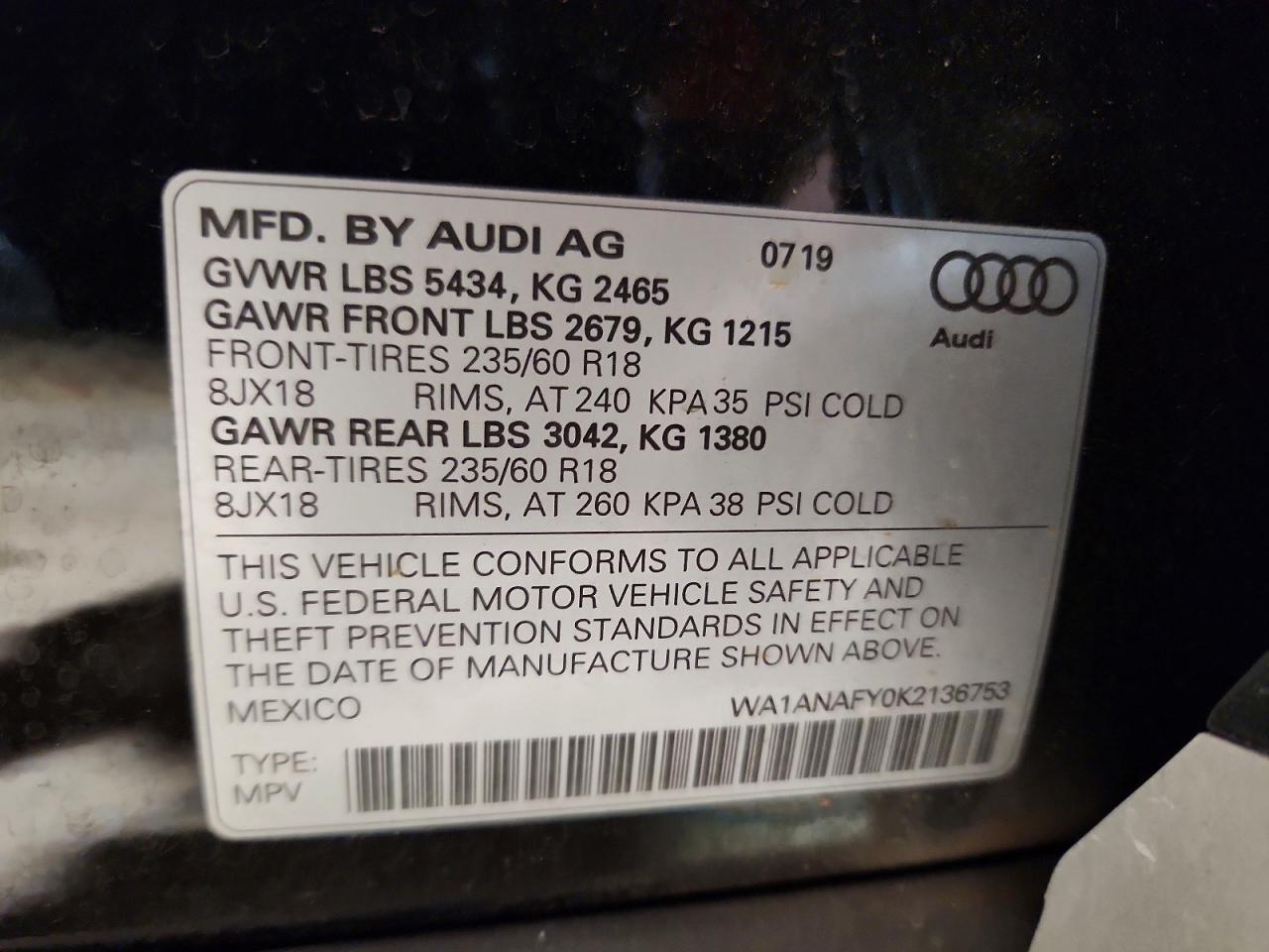 2019 AUDI Q5 PREMIUM photo 14