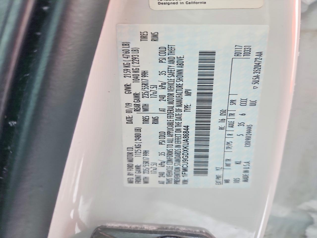 2019 FORD ESCAPE SE photo 12