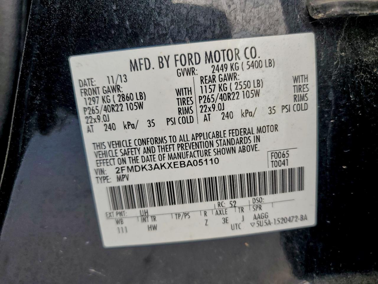 2014 FORD EDGE SPORT photo 13