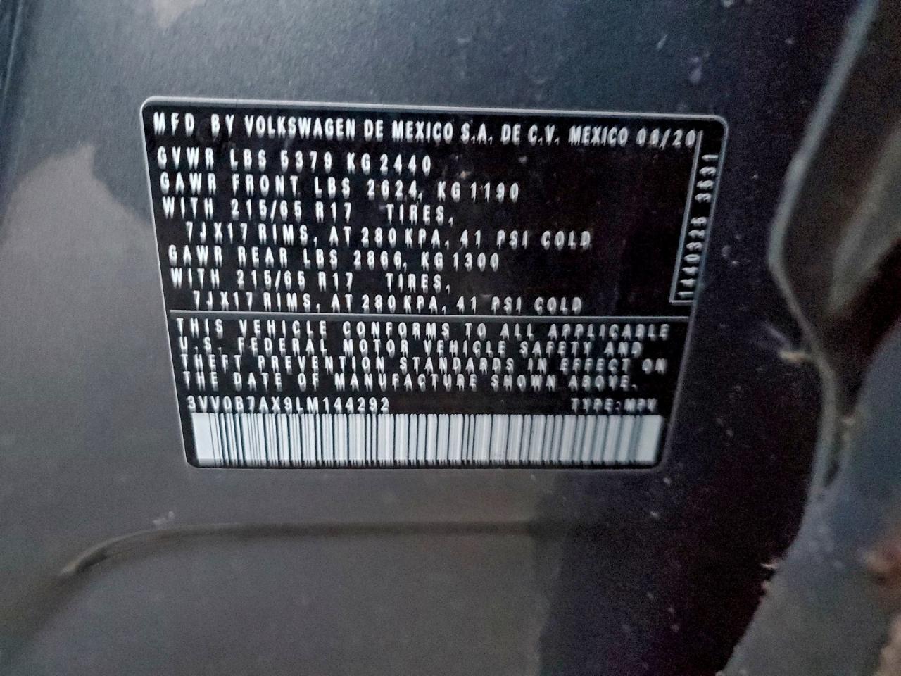 2020 VOLKSWAGEN TIGUAN S photo 13
