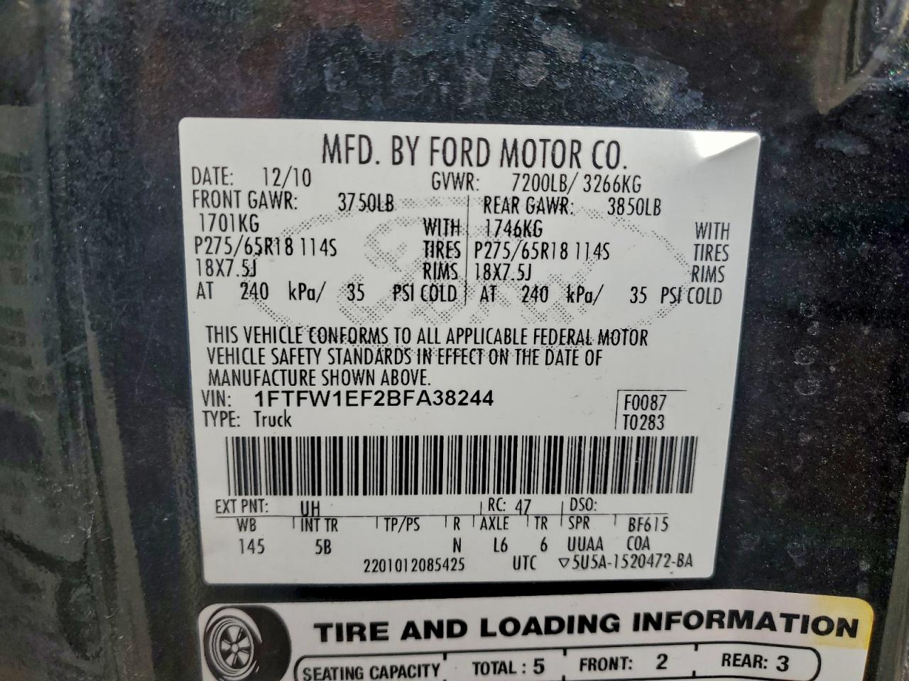 2011 FORD F150 SUPERCREW photo 13