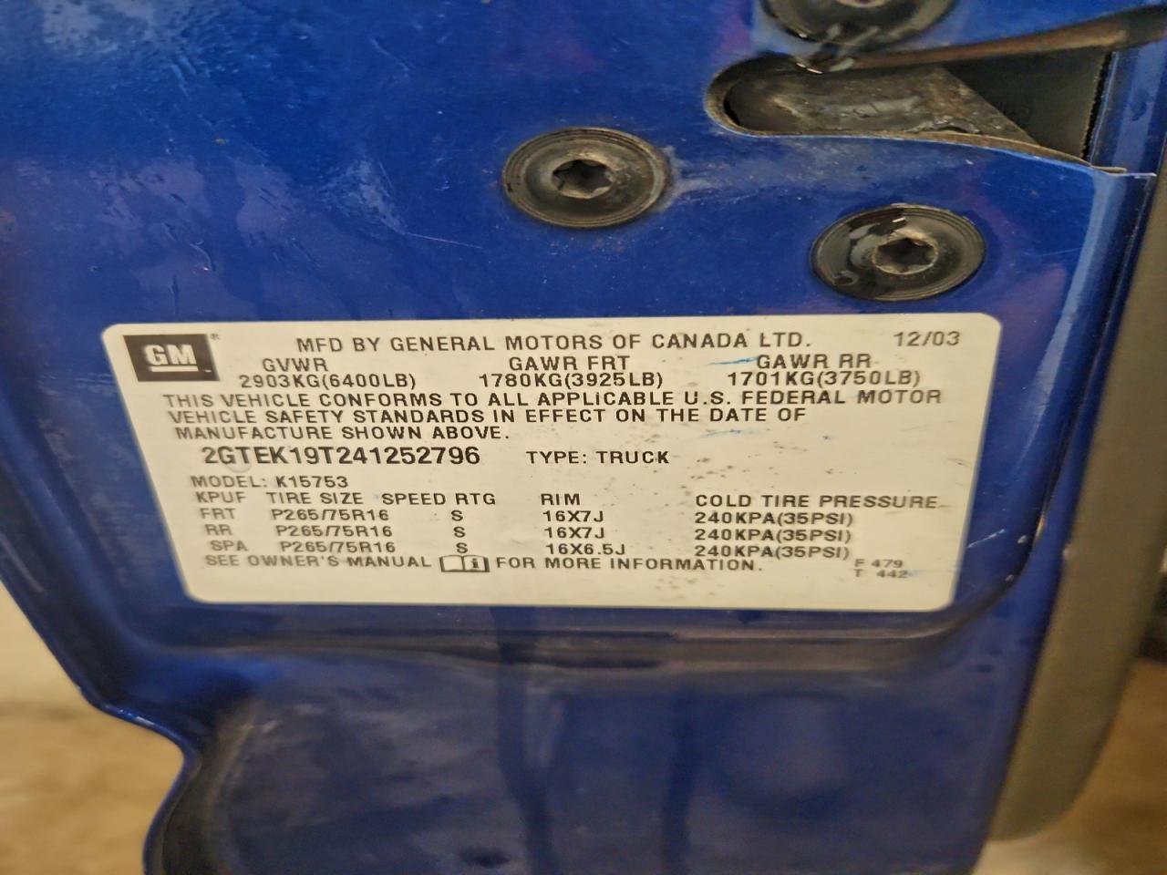 2004 GMC NEW SIERRA K1500 photo 12