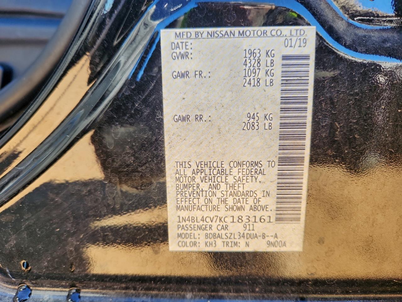 2019 NISSAN ALTIMA SR photo 13