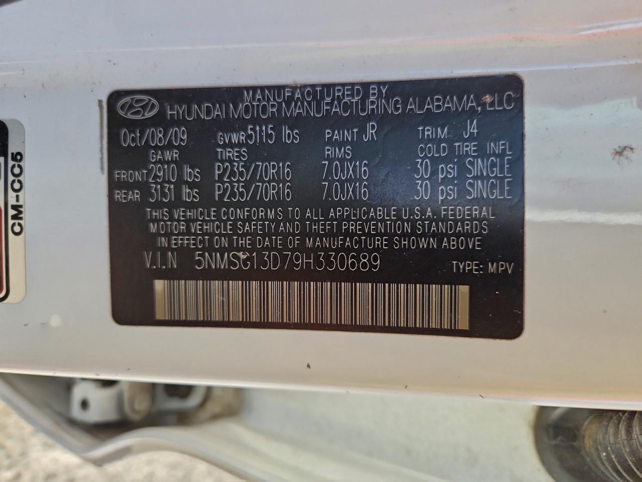 2009 HYUNDAI SANTA FE GLS photo 25