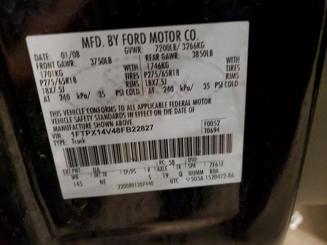 2008 FORD F150 photo 12